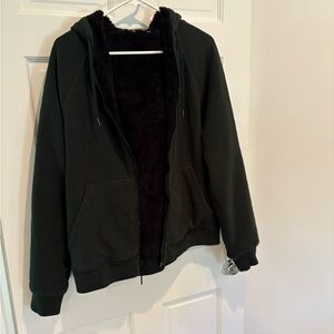 John Varvatos Dark Green Fleece-Lined Hoodie